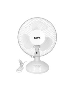 Ventilador de sobremesa. color blanco. potencia: 25w aspas: ø23  27x24x36cm edm