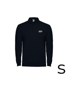 *merchandising* polo negro manga larga talla-s 65% poliéster 35% algodon edm