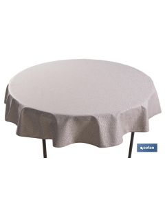 MANTEL REDONDO PETALOS ANTIMANCHAS RESINADO JACQUARD CONFECCIONADO 50% ALGODÓN 50% POLIESTER  1,40 M COFAN