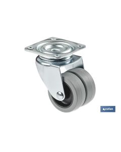 RUEDA DOBLE POLIPROPILENO PLACA Ø50MM COFAN