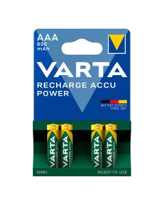 Pila varta recargable accu power aaa - lr03 800ma (blister 4 unid.) ø10,5x44,5mm