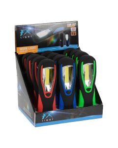 Linterna led de trabajo con gancho e imán, 3 x aa (no incluidas), colores surtidos