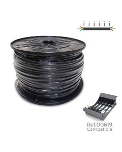 Carrete cable manguera plana negra 2x1,5mm 400m (audio) (bobina grande ø400x200mm)