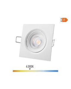 Downlight led empotrable cuadrado 5w 4000k luz dia color blanco 9x9cm edm