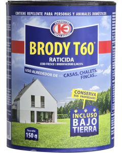 RATICIDA CEBO FRESCO BRODY T60 150GR