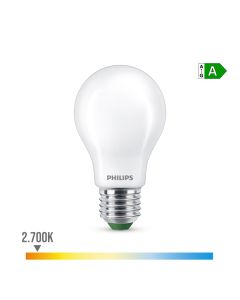 Bombilla ultra efficient led classic 4w 840im e27 2700k, ø6x10,4cm, philips