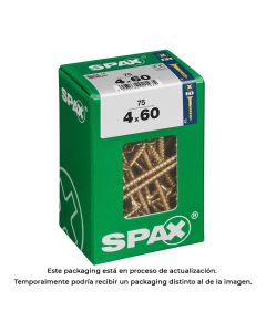 Caja 75 unid. tornillo madera cabeza plana yellox 4,0x60mm spax