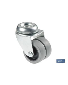 RUEDA DOBLE POLIPROPILENO PASANTE Ø50MM COFAN