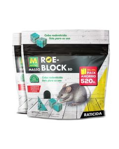 Raticida roe-block 260g+260g 231535 massó