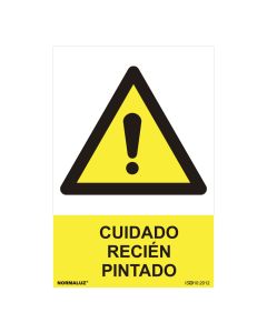 Cartel peligro "cuidado recien pintado" (pvc 0.7mm) 30x40cm normaluz