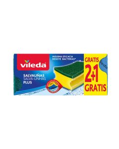 Salvauñas antibacterias 2+1 estropajo con bayeta 162589 vileda