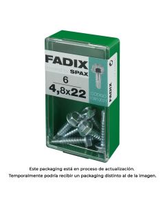 Caja s 6 unid. tornillo rosca chapa hexagonal autot. 4,8x22mm fadix