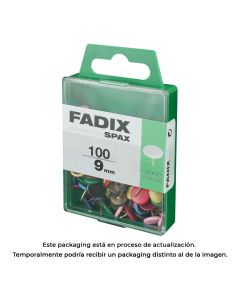 Caja m 100 unid. chincheta plana surtido 9mm fadix