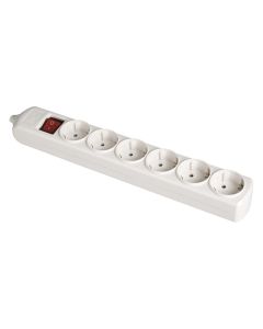 Base bipolar 6 tomas con t/tl 10/16a 250v blanco + interruptor luminoso solera