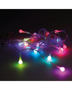 Guirnalda a pilas rgb 20 leds esferica 8mm luz multicolor 2,3m