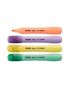 Pack con 4 rotuladores fluorescentes punta 2-4mm varios en estuche milan