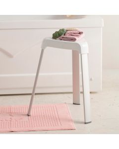 Taburete de baño, blanco, 25 x 29 x 45 cm