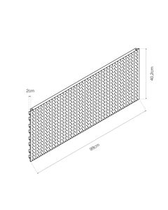 Panel gris trasero perforado 1000x400x20mm basics