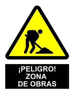 SEÑAL PELIGRO ZONA DE OBRAS SA1042 40X30