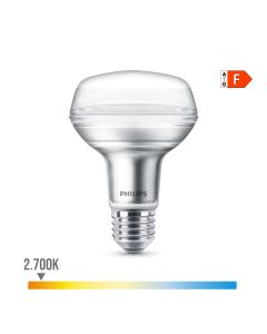 Bombilla reflectora led cla 36d 8w r80, 670im e27 2700k. philips