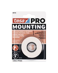 Cinta doble cara mounting pro pared pintada 1.5m x 19mm 66743 tesa