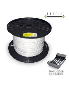 Carrete cable manguera plana blanca 2x0,75mm 700m (audio) (bobina grande ø400x200mm)