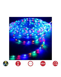 Tubo flexiled led 2 vias multifuncion 48m. 36 leds/m multicolor (ip44 interior-exterior) edm.