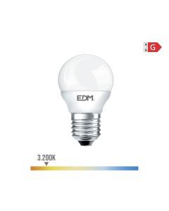 Bombilla esferica led e27 5w 400lm 3200k luz calida ø4,5x8cm edm