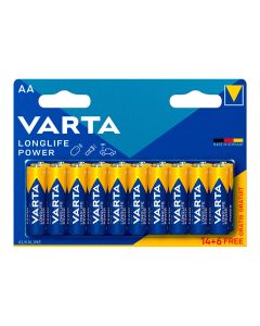 Pila varta longlife power aa - lr06 (blister 14+6 unid.) ø14,5x50,5mm