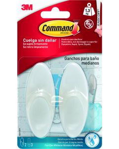 GANCHO COMMAND BATH18 2U+3TIRAS BLANCO