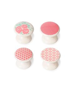 Blister con 4 pomos redondos para mueble fabricado en zamak estilo decorativo mod. m4 ø33mm rei