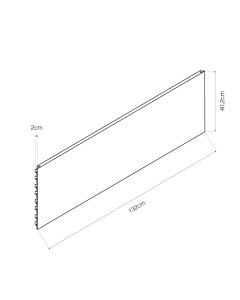 Panel gris trasero liso 1330x400x20mm basics