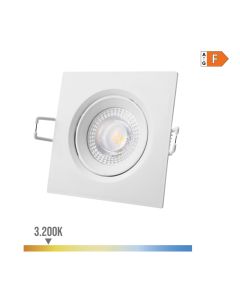 Downlight led empotrable cuadrado 5w 3200k luz calida color blanco 9x9cm edm