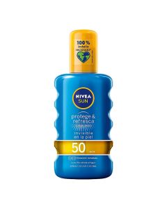 Loción solar invisible nivea sun f50 spray protege y refresca 200ml