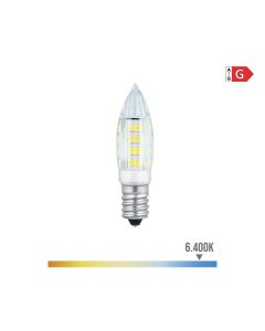 Bombilla mini vela led e14 3w 250lm 6400k luz fria ø1,6x6,8cm edm