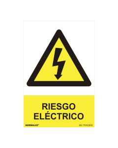 Cartel peligro "riesgo electrico" (pvc 0.7mm) 30x40cm normaluz