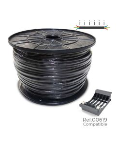 Carrete cable manguera acrilica 1kv negra 3x4mm 100m (bobina grande ø400x200mm)