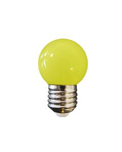 Bombilla esferica led e27 1w 80lm luz amarilla ø45x69mm edm