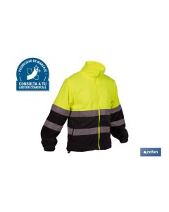 FORRO POLAR DE ALTA VISIBILIDAD MODELO ALTAIR AMARILLO Y AZUL TALLA M COFAN