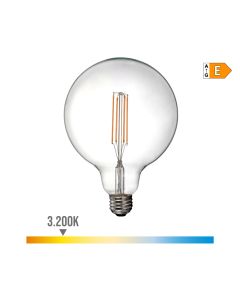 Bombilla de globo con filamento de led e27 6w 800lm 3200k luz calida ø12,5x18,2cm edm