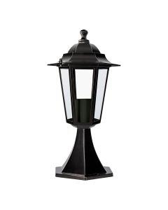 Farol de aluminio y cristal para muro ip44 e27 60w color negro ø19,5x37,5cm modelo zurich