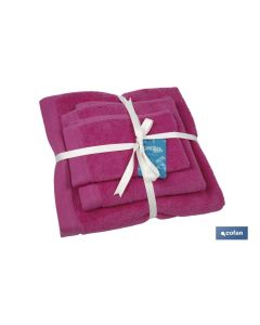 JUEGO DE 3  TOALLAS FUCSIA 580 GM2  GAMA PRIMAVERA 30X50  50X100  70X140 CM COFAN