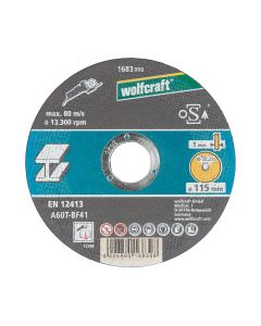 Disco corte para metal ø115x1,0x22,23mm. 1683999 wolfcraft