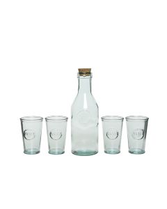 Set de botella y 4 vasos 100% reciclados 825593