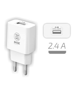 Cargador 12 w usb-a, 2,4 a blanco