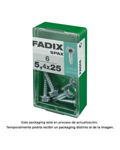 Caja s 6 unid. tornillo rosca chapa hexagonal autot. 5,4x25mm fadix