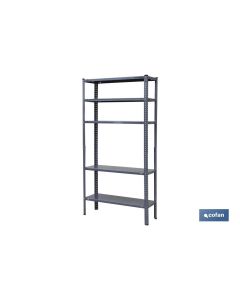 KIT ESTANT. METAL CTORN. 5 BALDAS 180X90X40 GRIS COFAN
