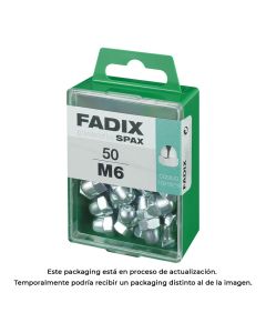 Caja m 50 unid. tuerca ciega cinc m 6 fadix