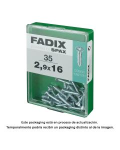 Caja m 35 unid. tornillo rosca chapa cp cinc 2,9x16mm fadix