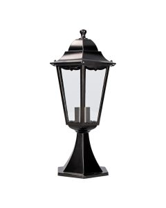 Farol de aluminio y cristal para muro ip44 e27 100w color negro ø22x43,7cm modelo marsella edm